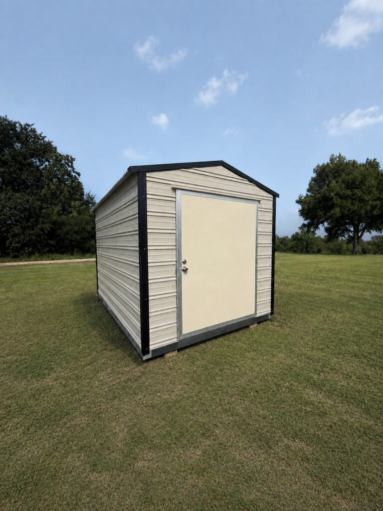 8X12 Shed with Ash Grey siding and Black trim and a Gable roof