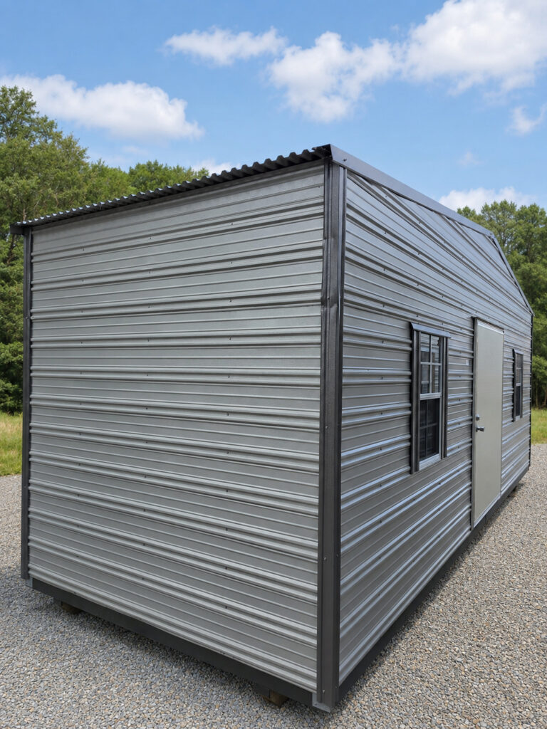 8X24 Shed with Ash Grey siding and Burnished Slate trim and a Standard roof