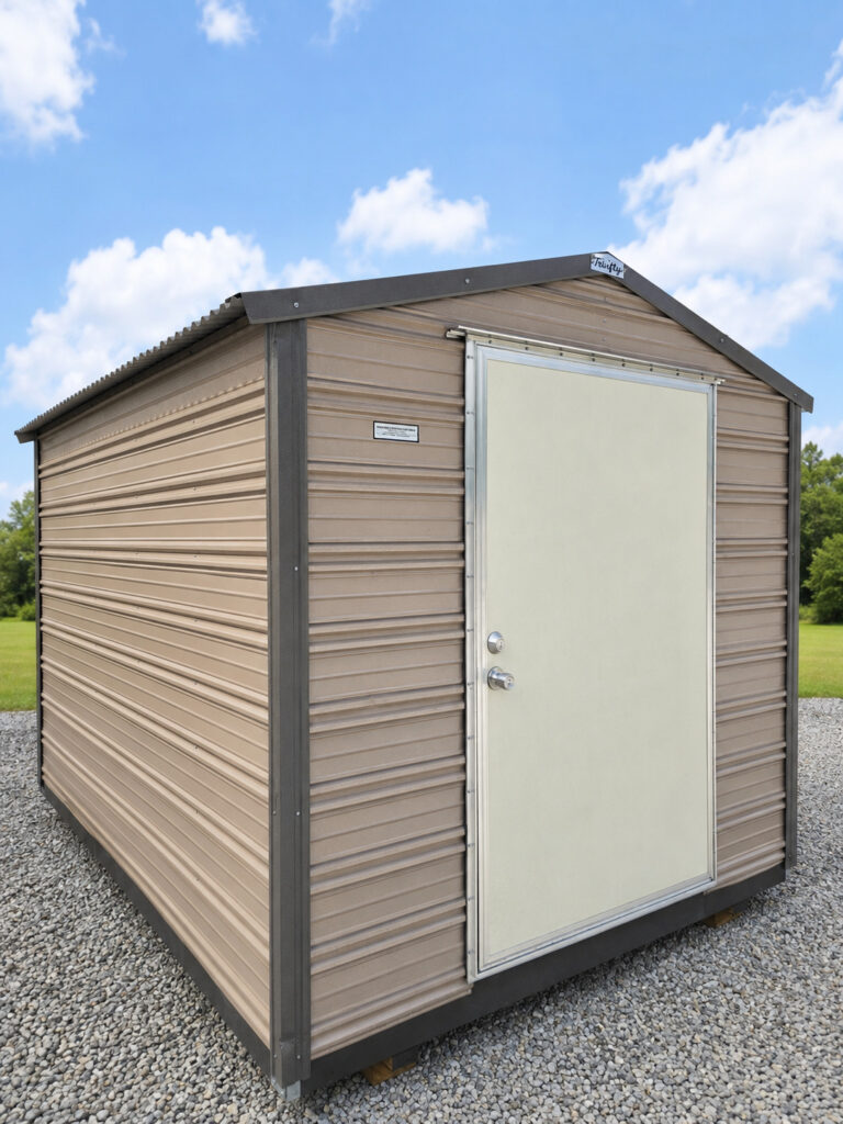 8X10 Shed with Oak siding and Burnished Slate trim and a Gable roof