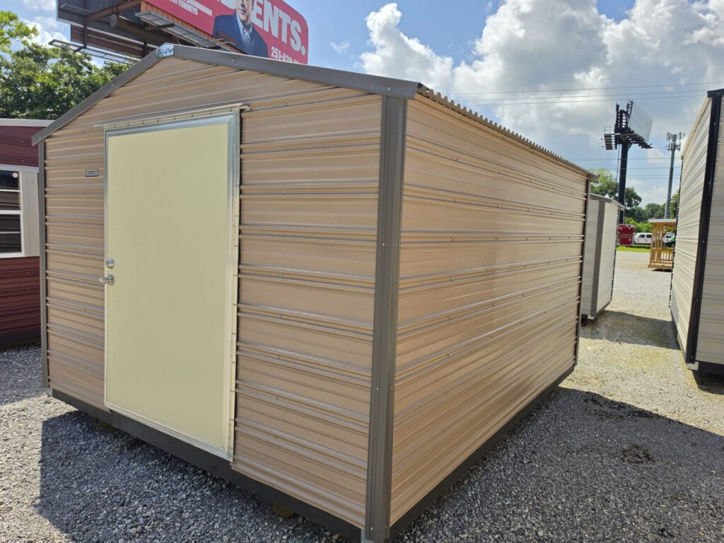 10X12 Shed with Oak siding and Burnished Slate trim and a Gable roof