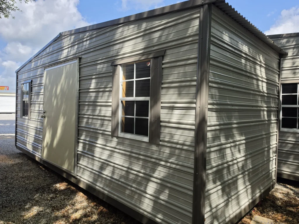 8X20 Shed with Ash Grey siding and Burnished Slate trim and a Standard roof