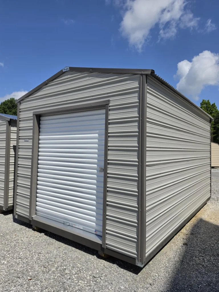 10X16 Shed with Ash Grey siding and Burnished Slate trim and a Gable roof