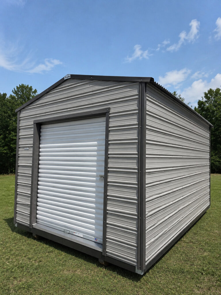 10X16 Shed with Ash Grey siding and Burnished Slate trim and a Gable roof