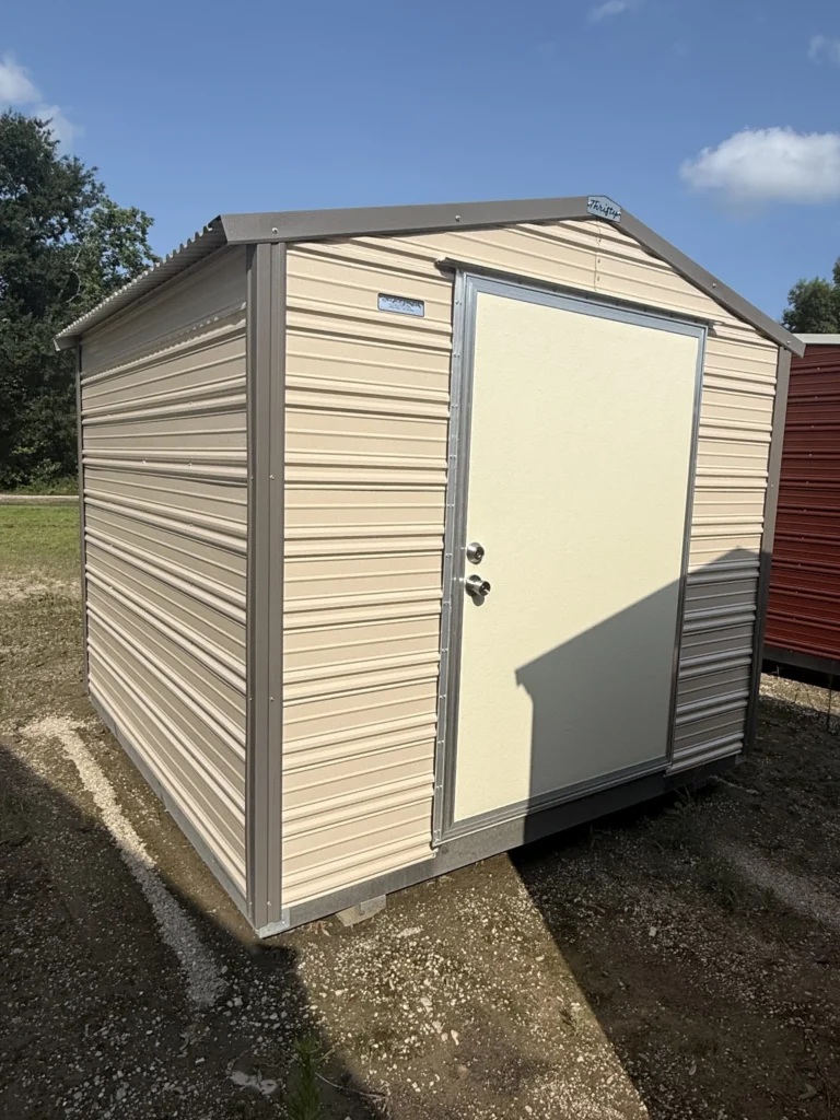 8X8 Shed with Beige siding and Burnished Slate trim and a Gable roof