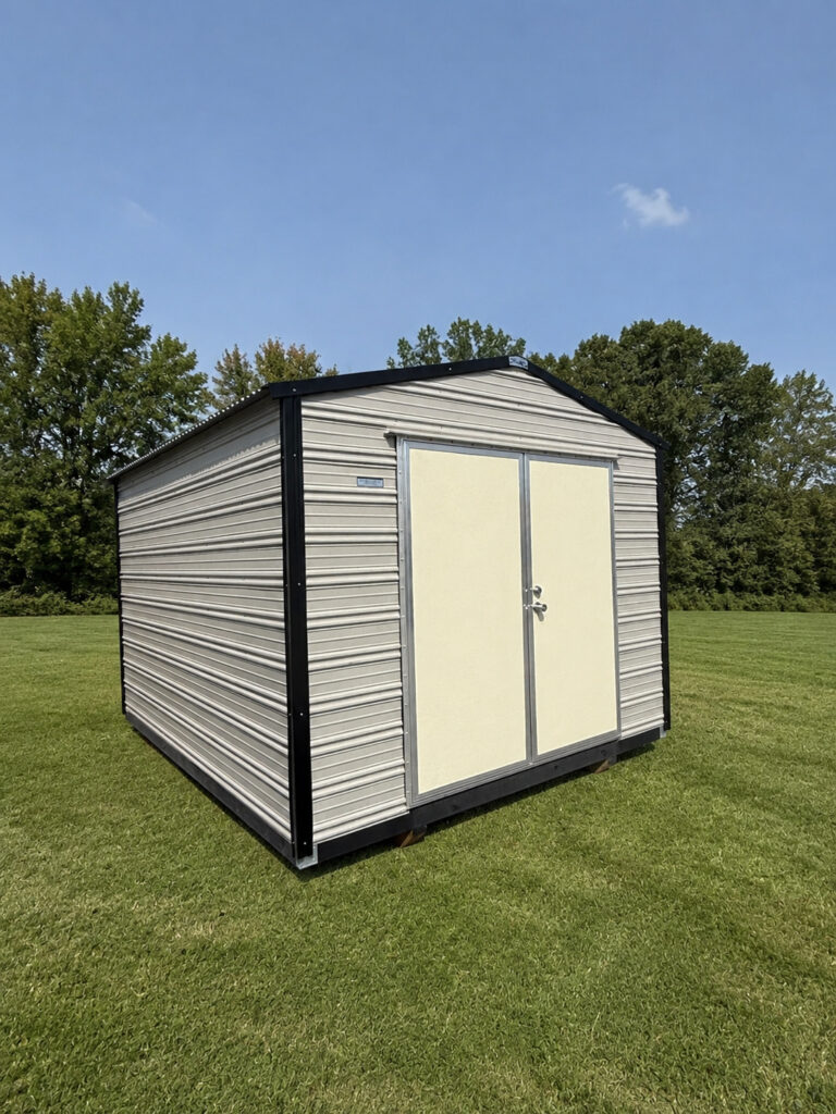 10X12 Shed with Ash Grey siding and Black trim and a Gable roof