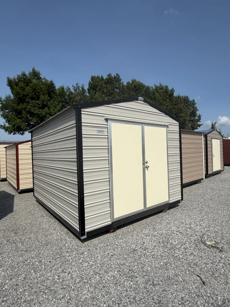 10X12 Shed with Ash Grey siding and Black trim and a Gable roof