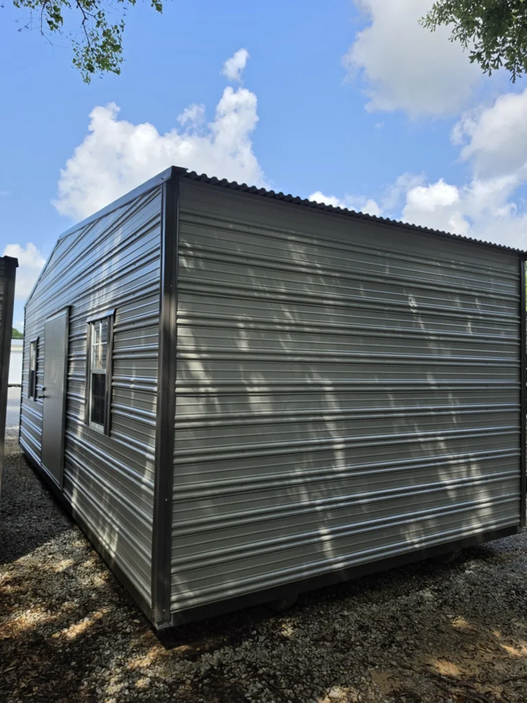12X24 Shed with Ash Grey siding and Burnished Slate trim and a Standard roof