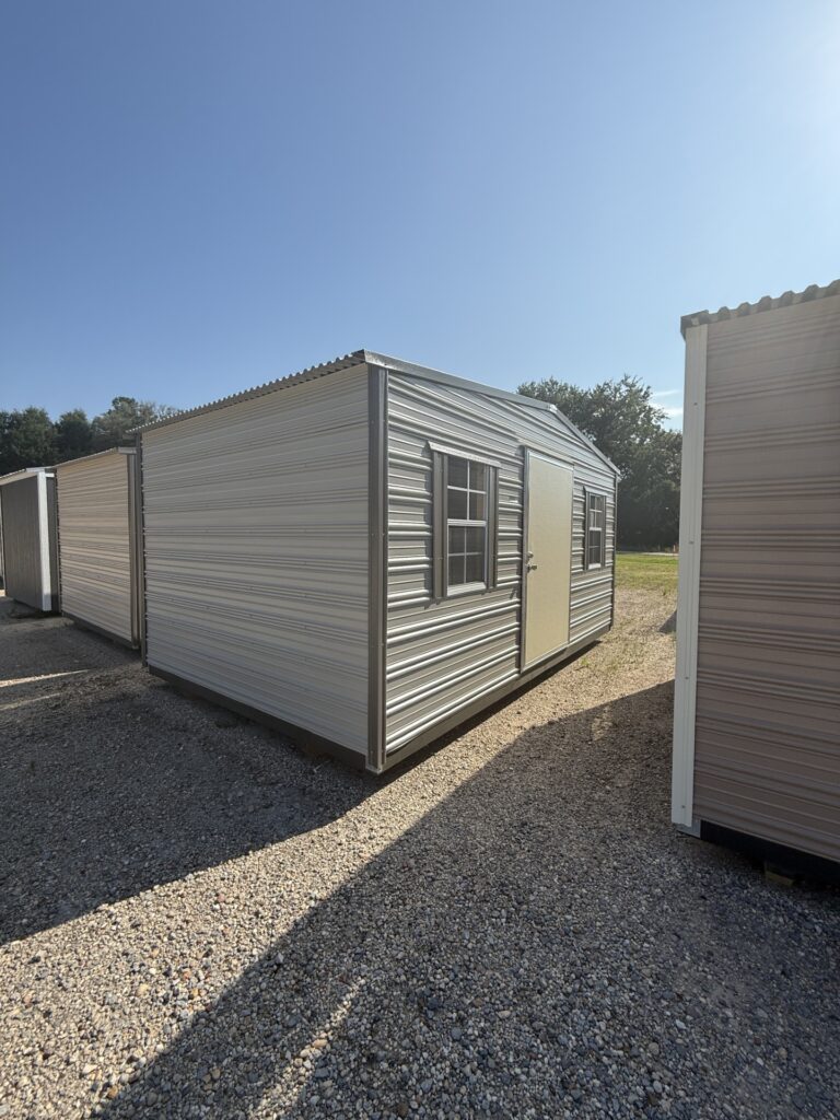10X16 Shed with Ash Grey siding and Burnished Slate trim and a Standard roof