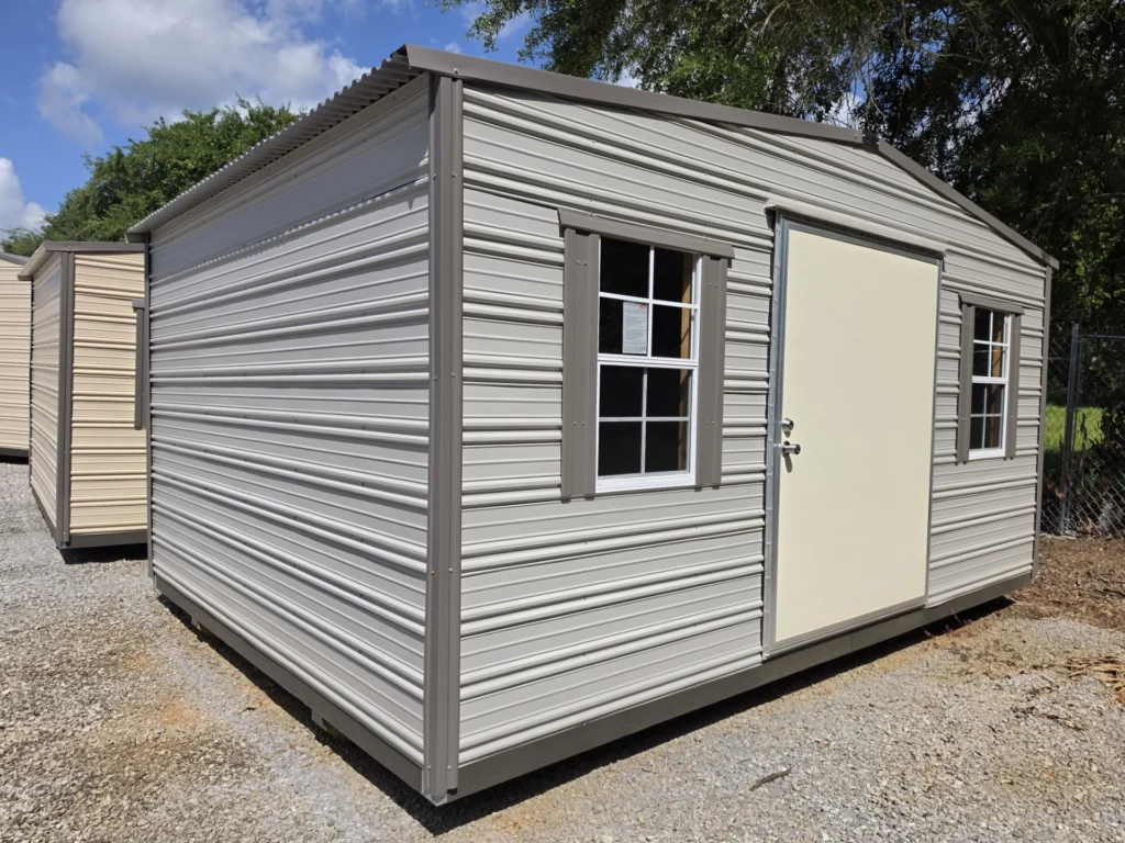 12X16 Shed with Ash Grey siding and Burnished Slate trim and a Standard roof