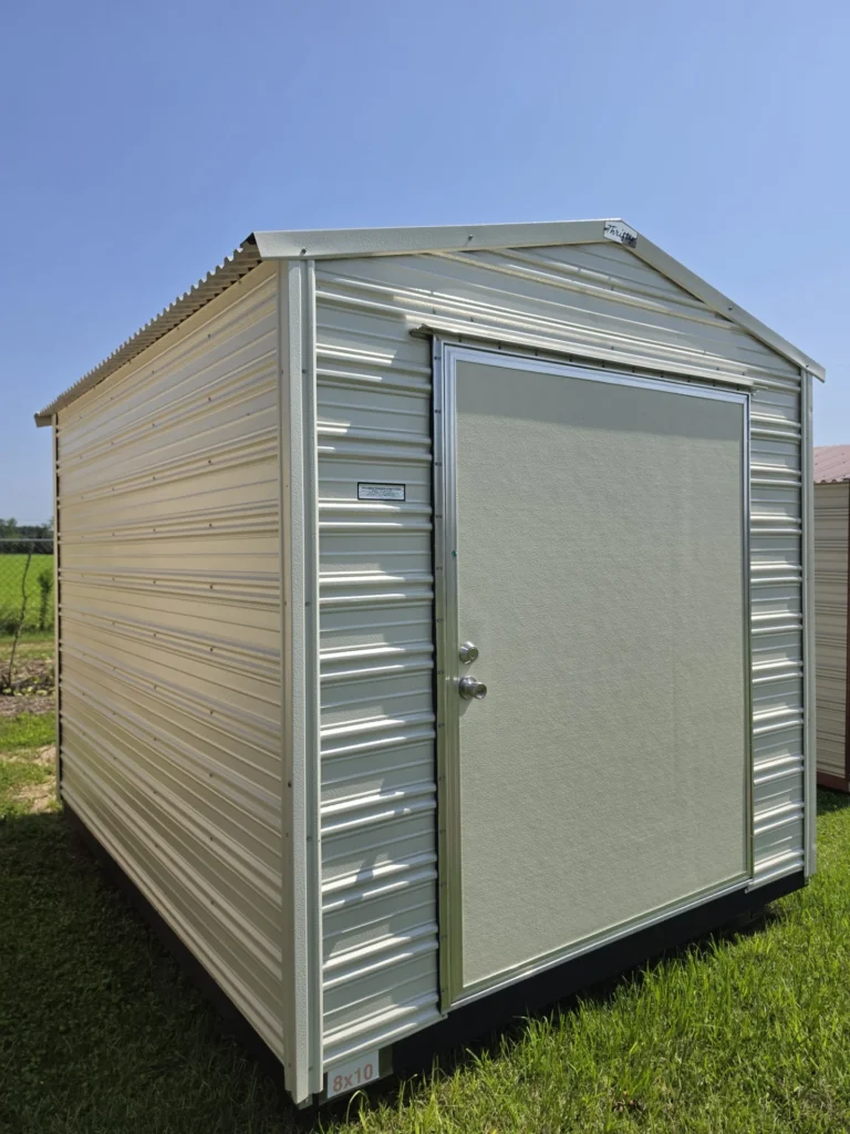 8X10 Shed with Colonial White siding and Colonial White trim and a Gable roof