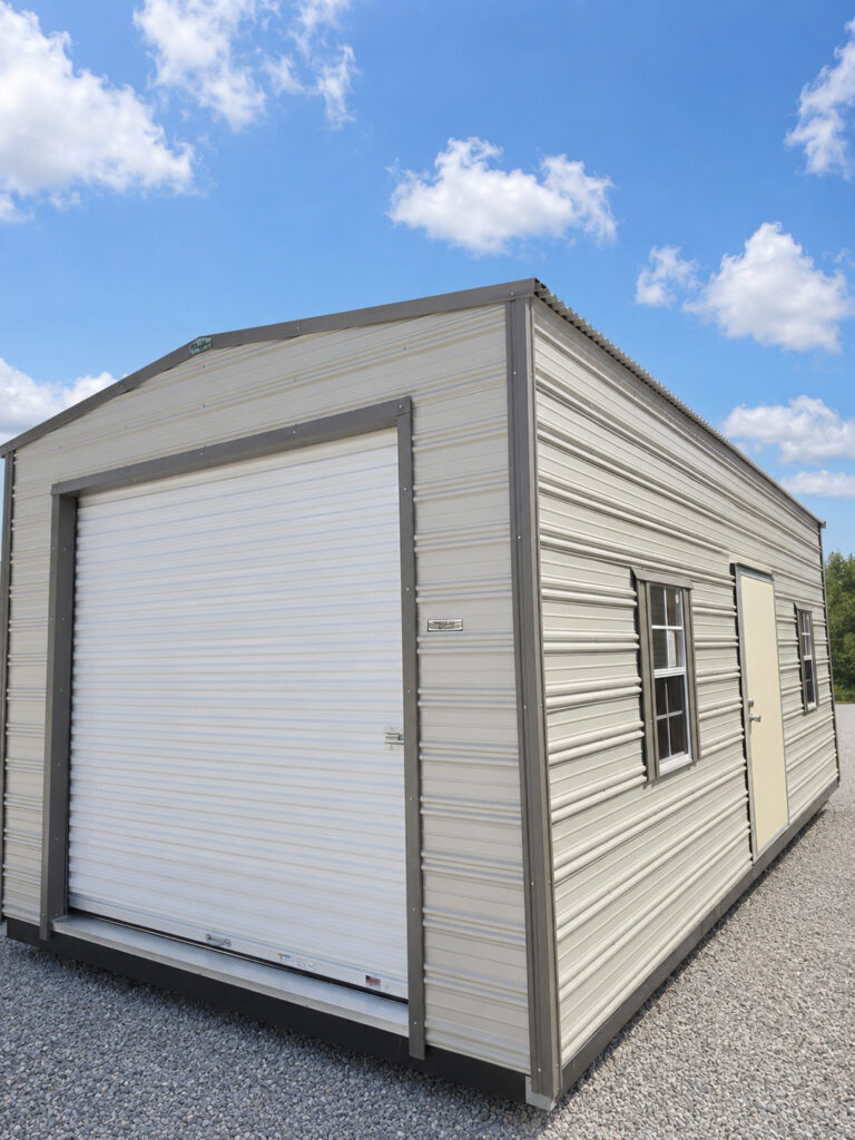 12X24 Shed with Ash Grey siding and Burnished Slate trim and a Gable roof