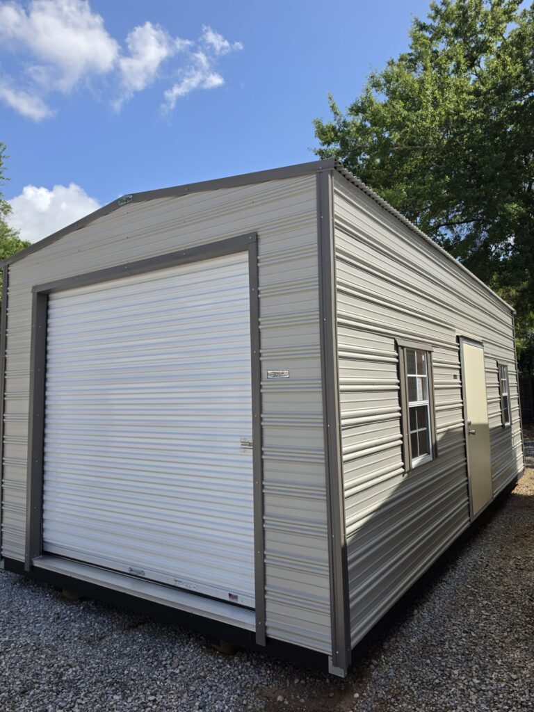 12X24 Shed with Ash Grey siding and Burnished Slate trim and a Gable roof