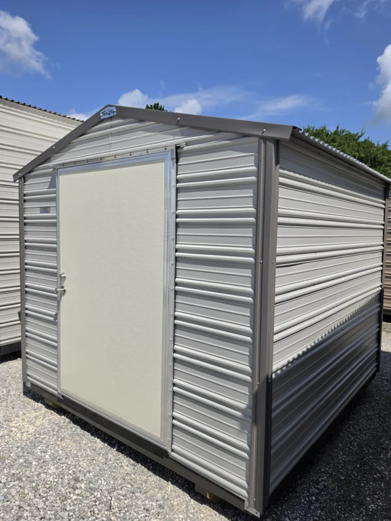 8X8 Shed with Ash Grey siding and Burnished Slate trim and a Gable roof