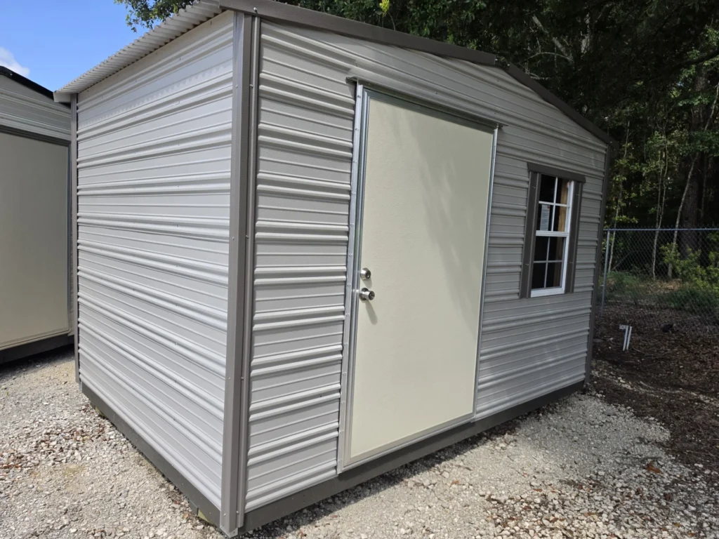 8X12 Shed with Ash Grey siding and Burnished Slate trim and a Standard roof