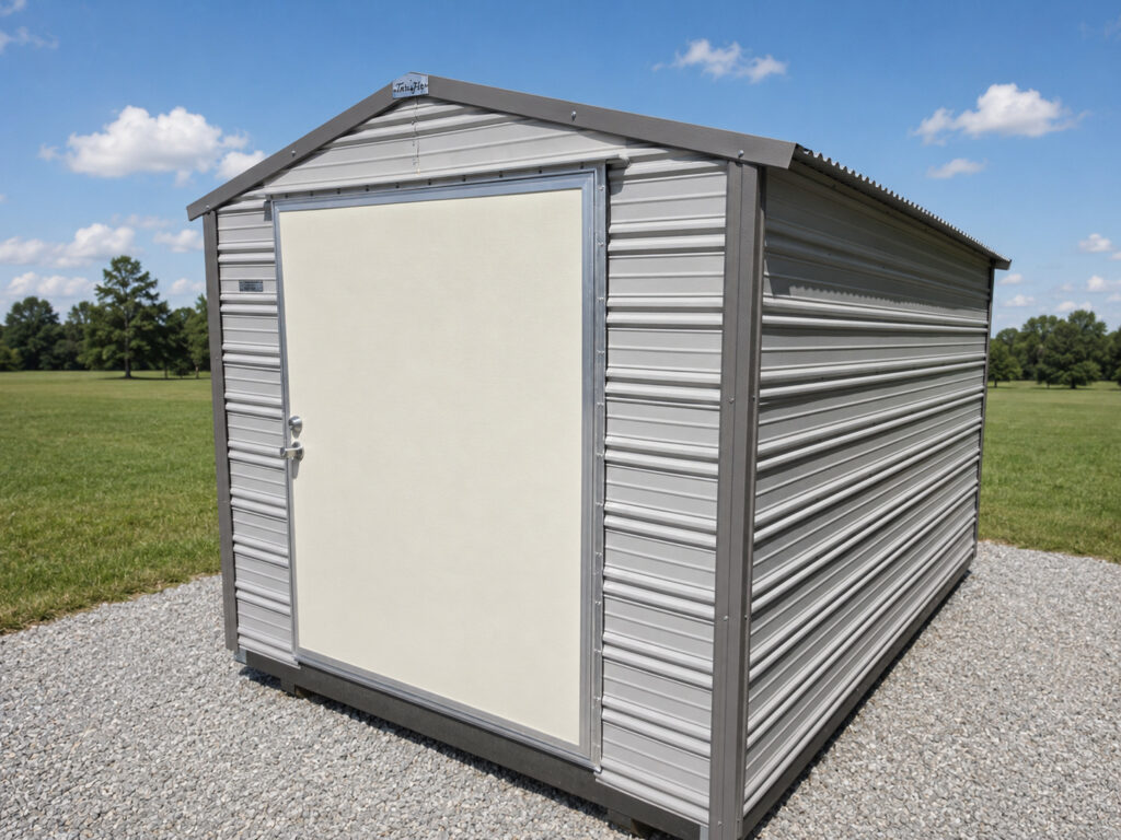 8X12 Shed with Ash Grey siding and Burnished Slate trim and a Gable roof
