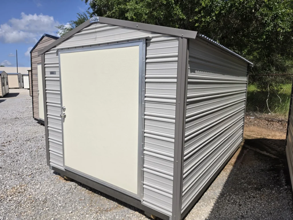 8X12 Shed with Ash Grey siding and Burnished Slate trim and a Gable roof