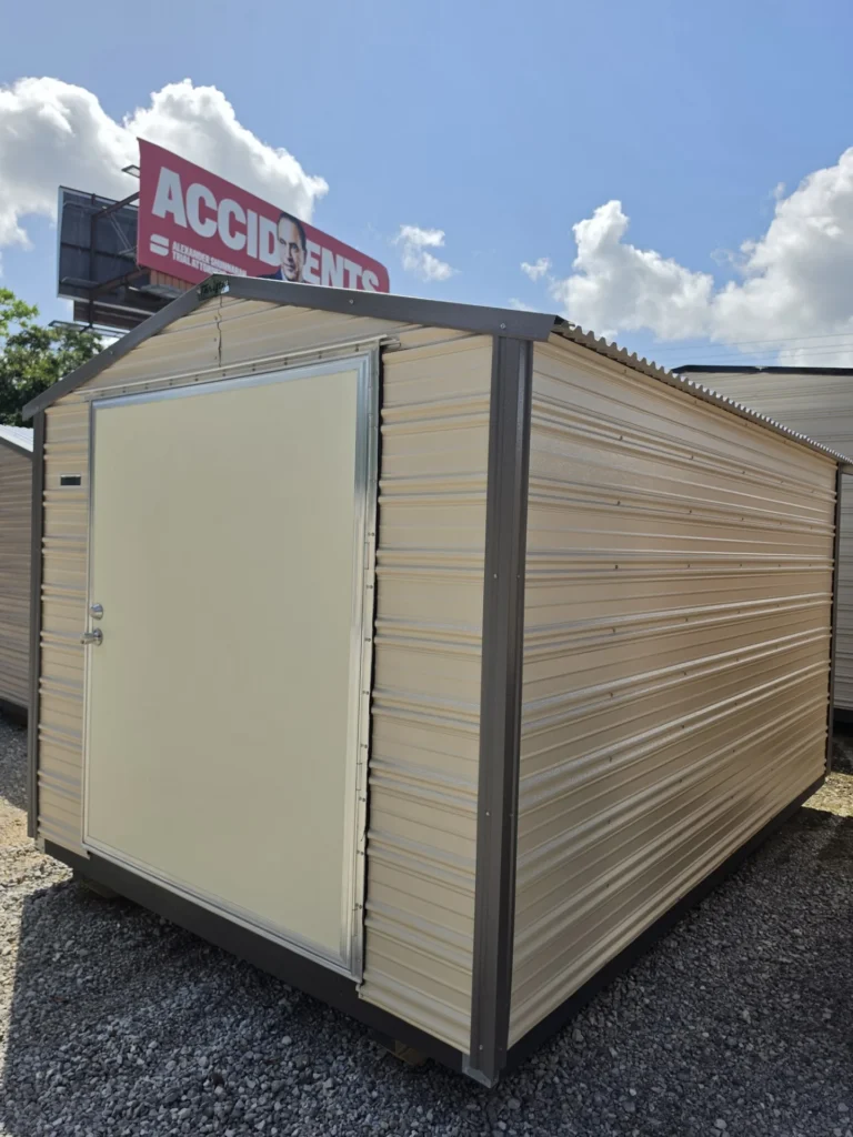 8X12 Shed with Beige siding and Burnished Slate trim and a Gable roof