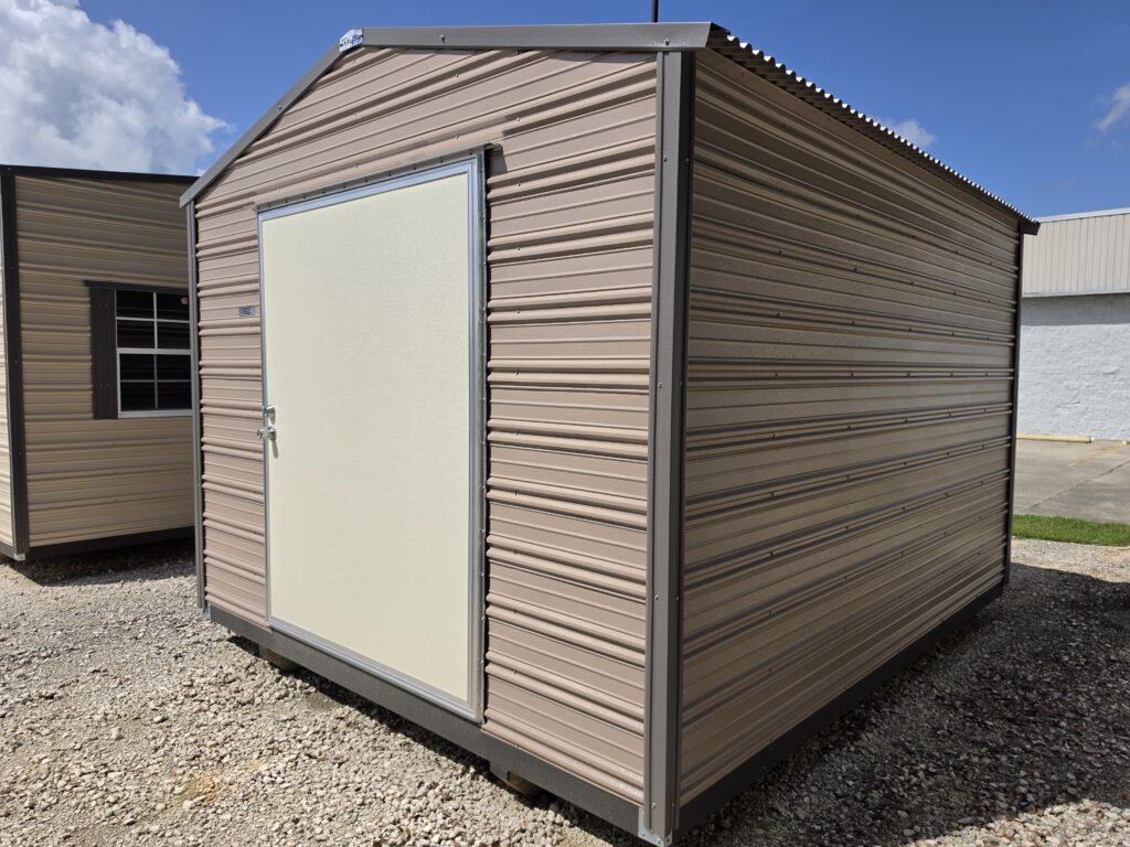 10X12 Shed with Oak siding and Burnished Slate trim and a Gable roof