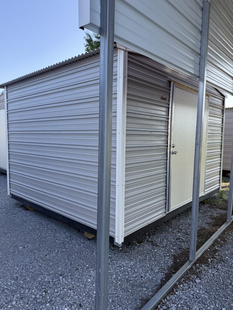 10X12 Shed with Ash Grey siding and Colonial White trim and a Standard roof