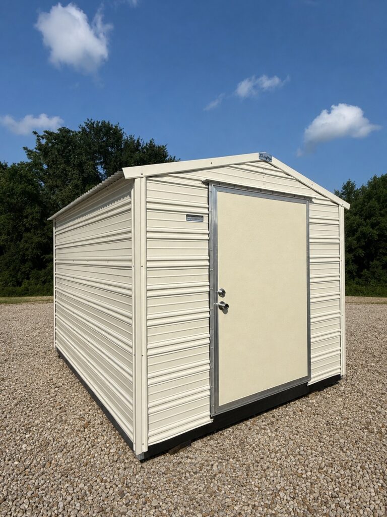 8X10 Shed with Colonial White siding and Colonial White trim and a Gable roof