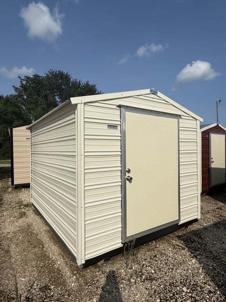 8X10 Shed with Colonial White siding and Colonial White trim and a Gable roof