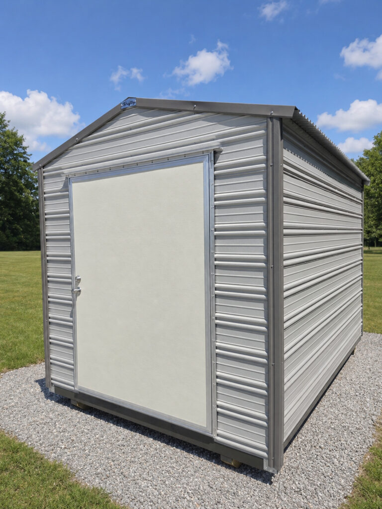 8X12 Shed with Ash Grey siding and Burnished Slate trim and a Gable roof
