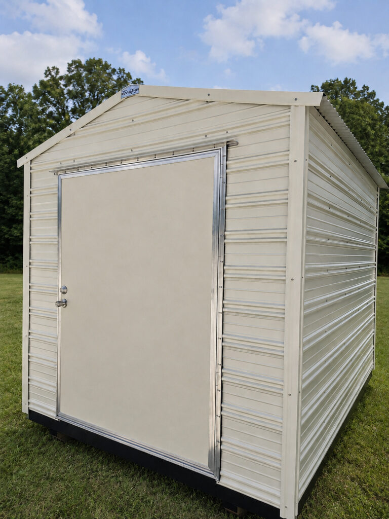 8X10 Shed with Colonial White siding and Colonial White trim and a Gable roof