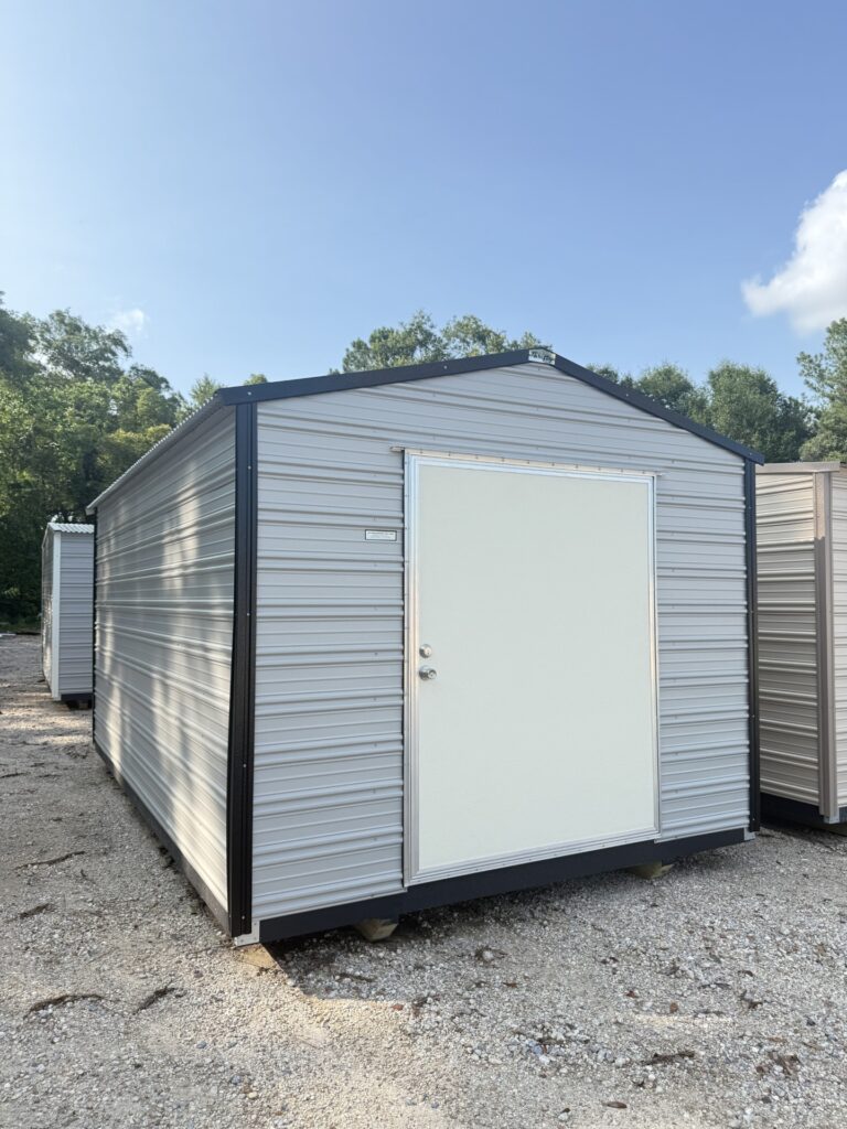 10X16 Shed with Ash Grey siding and Black trim and a Gable roof