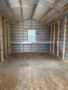 10X16 Shed with Ash Grey siding and Black trim and a Gable roof