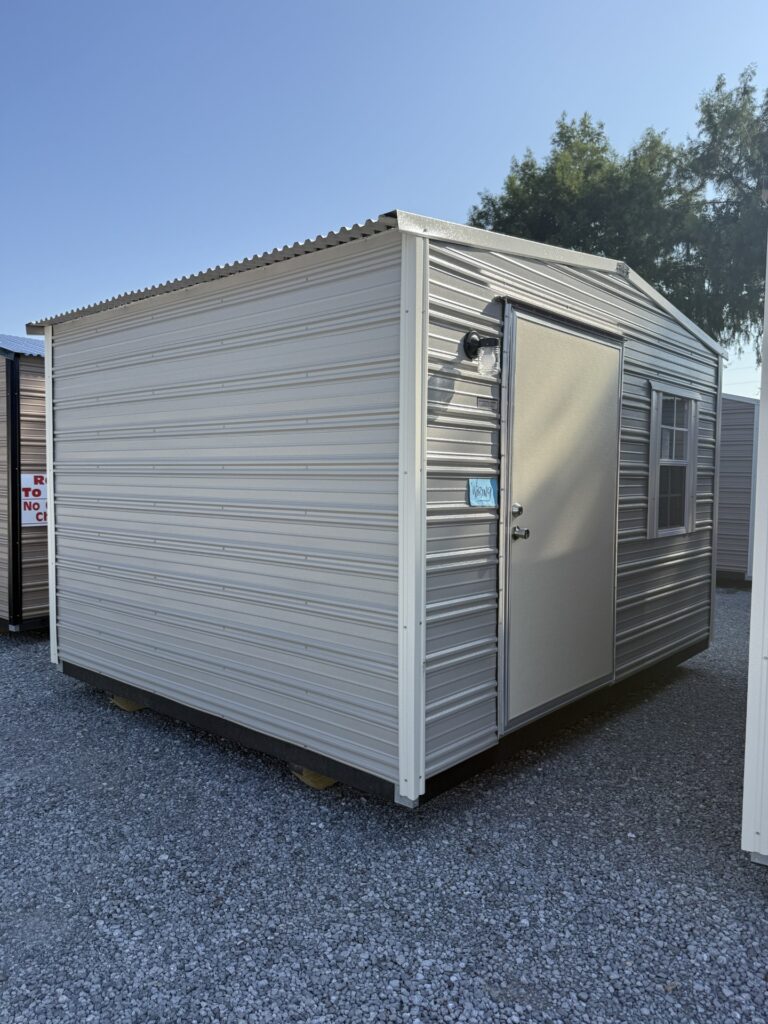 10X12 Workshop with Ash Grey siding and Colonial White trim and a Standard roof