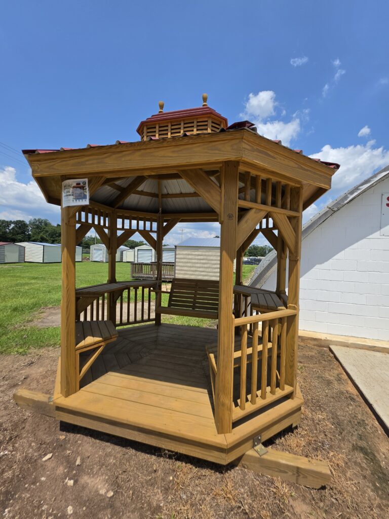 7X9 Gazebo with siding and trim and a roof